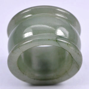 57.97 Ct. Natural White Green Jade Ring Size 9 From Thailand Unheated