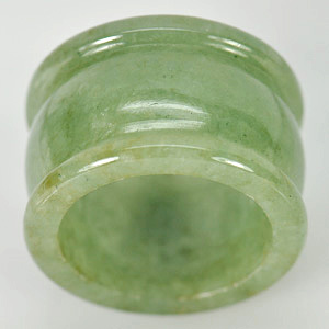 55.60 Ct. Natural White Green Jade Ring Size 9 Unheated