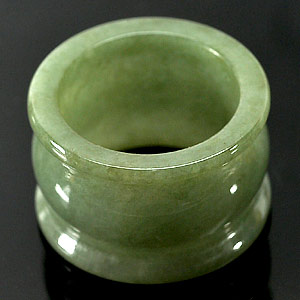 56.02 Ct. Beauty Color Natural Green Jade Ring Size 9.5 From Thailand