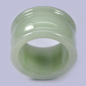 Unheated 52.18 Ct. Natural Green White Jade Ring Size 9.5 Thailand