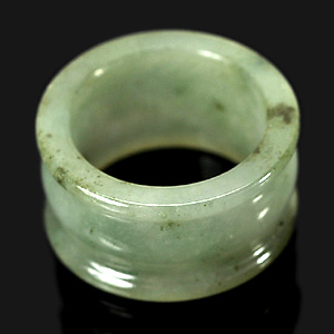Unheated 45.07 Ct. Size 9 Natural Green White Jade Ring Thailand