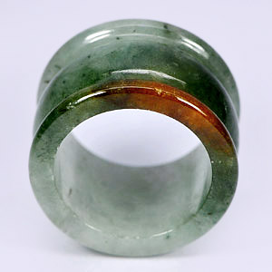 54.70 Ct. Charming Natural White Green Jade Ring Size 9.5 Unheated