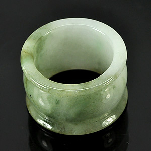Unheated 50.53 Ct. Nice Natural  White Green Jade Ring Size 9.5