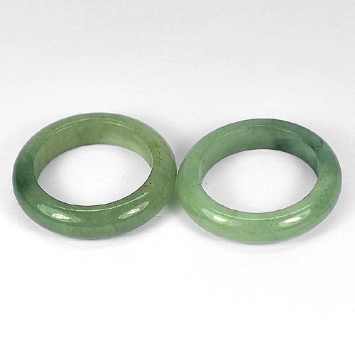 White Green Rings Jade Size 7 Unheated 30.97 Ct. 2 Pcs. Natural Gemstones