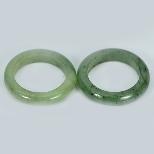 White Green Rings Jade Size 5 Unheated 22.78 Ct. 2 Pcs. Natural Gems