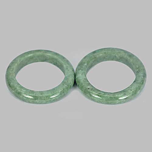 White Green Rings Jade Size 7 Unheated 30.32 Ct. 2 Pcs. Natural Gems