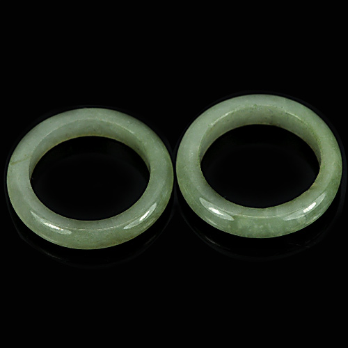 White Green Rings Jade Sz 5 Unheated 21.11 Ct. 2 Pcs. Natural Gemstones