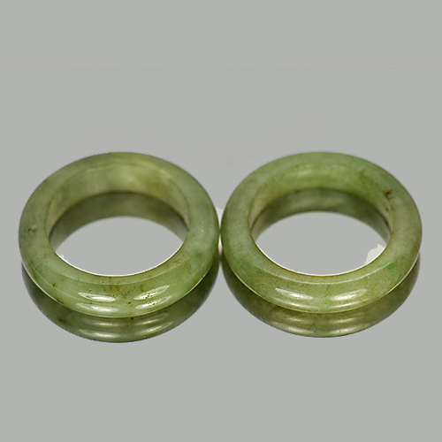 Green Honey Rings Jade Sz 5.5 Unheated 24.07 Ct. 2 Pcs. Round Natural Gems