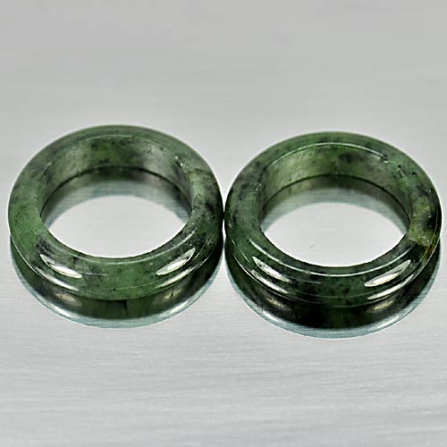 Unheated 14.84 Ct. Good Natural Gemstone Green Color Jade Ring Size 7.5