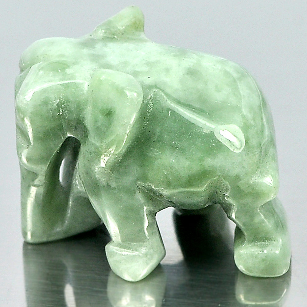 Green Jade Elephant Carving 59.67 Ct. Natural Gemstone Unheated