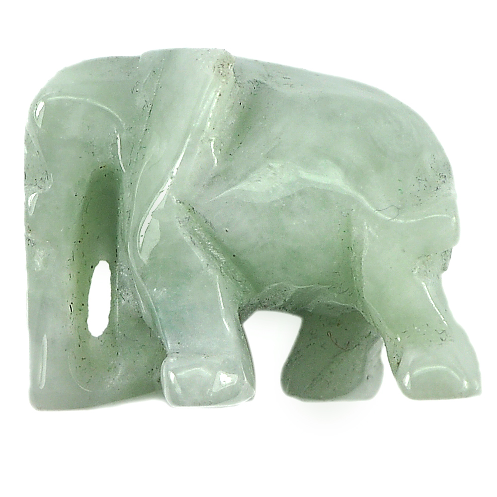 Unheated 57.70 Ct. Natural Gemstone Green Jade Elephant Carving From Thailand