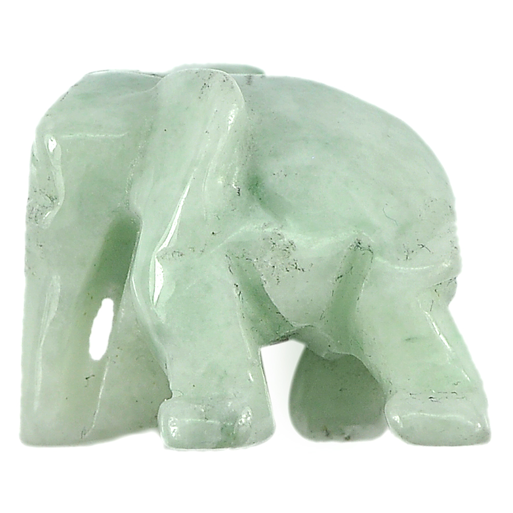 Unheated 62.81 Ct. Natural Gemstone Green Jade Elephant Carving