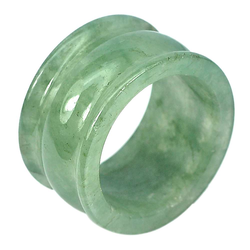 Unheated 42.94 Ct. Natural Gemstone Green Color Jade Ring Size 10 From Thailand