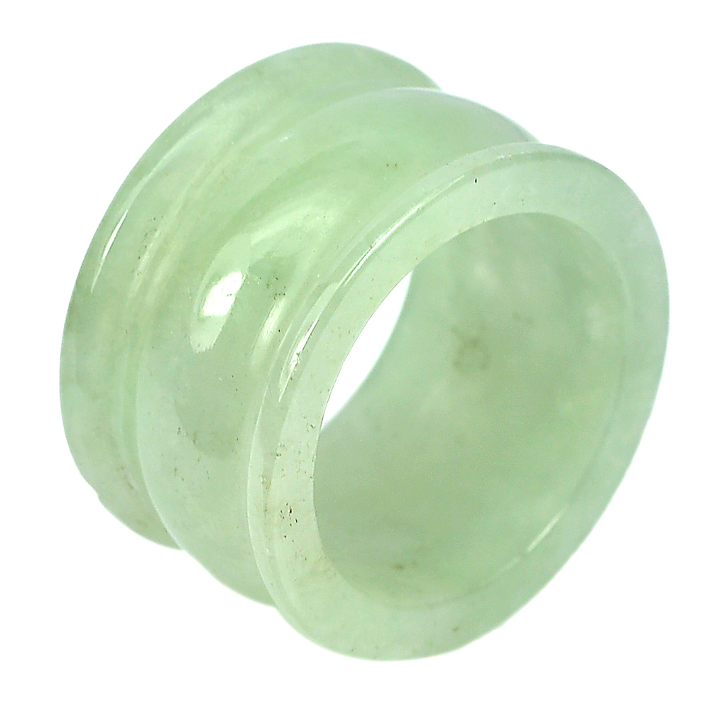 Unheated 48.20 Ct. Alluring Natural Gemstone Green Color Jade Ring Size 10