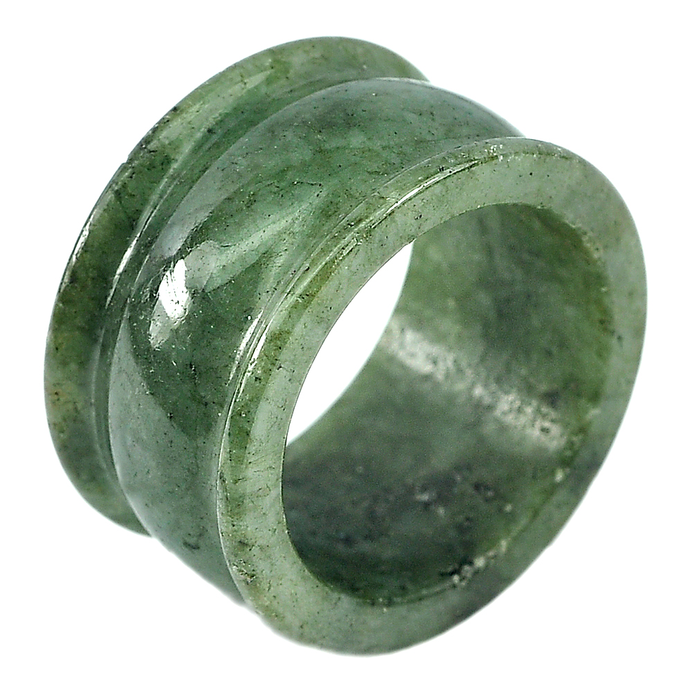 Unheated Gemstone 41.87 Ct. Natural Green Color Jade Ring Size 10 From Thailand