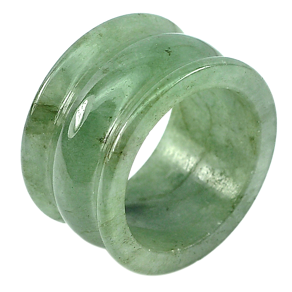Unheated 44.64 Ct. Good Natural Gemstone Green Jade Ring Size 9.5