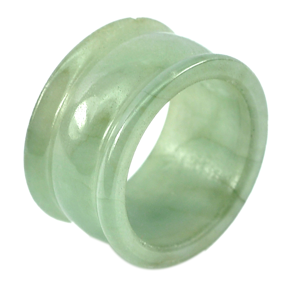 Unheated Gemstone 36.41 Ct. Beautiful Natural Green Color Jade Ring Size 10