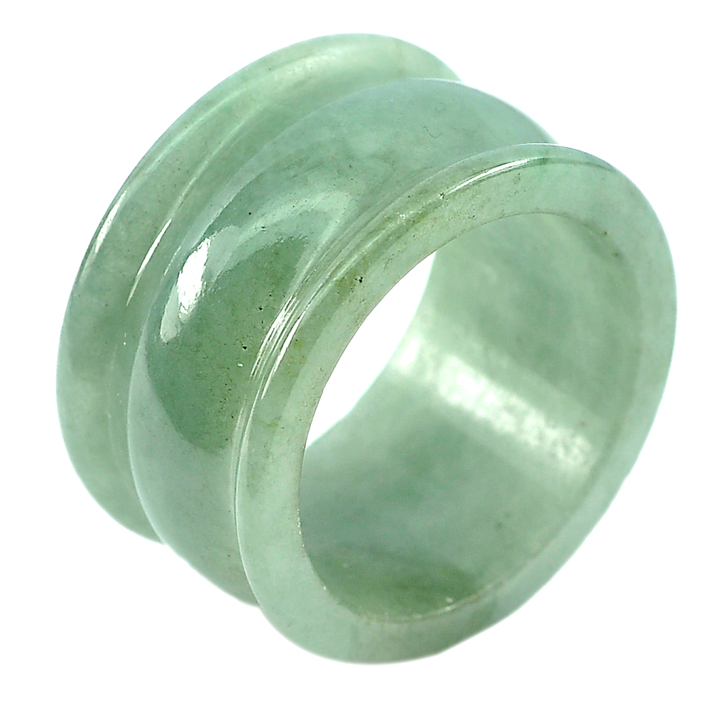 Unheated 40.80 Ct. Nice Gemstone Natural Green Color Jade Ring Size 10 Thailand