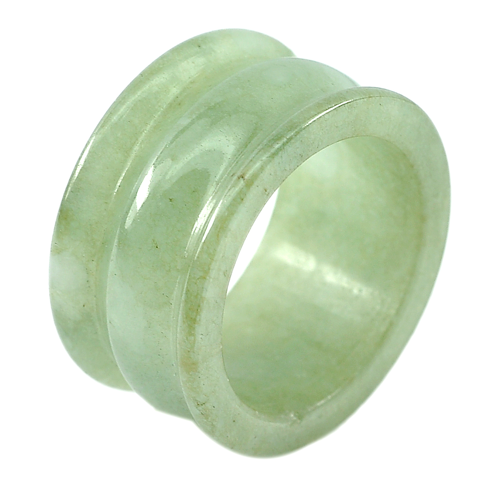 Unheated 41.39 Ct. Natural Gemstone Green Jade Ring Size 9.5 From Thailand