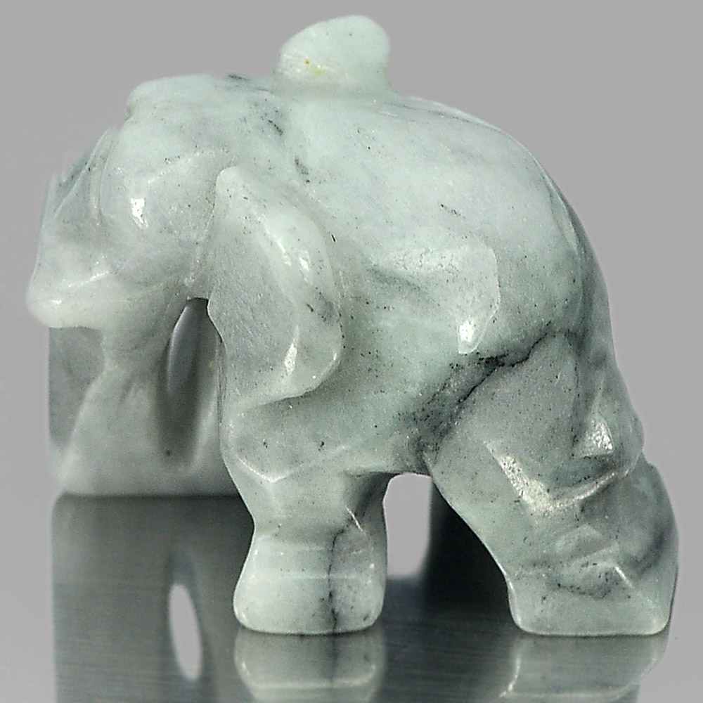 Multi-Color Jade Elephant Carving 58.69 Ct. 24 x 19 x 17 Mm.Natural Gemstone