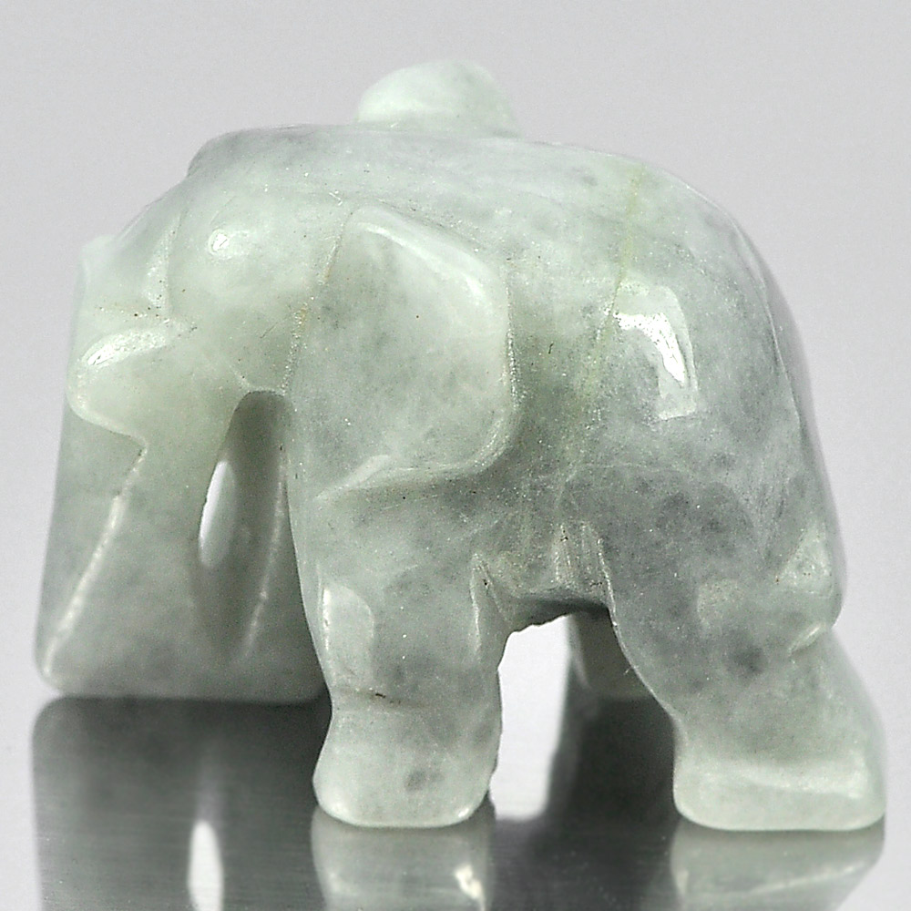 Multi-Color Jade Elephant Carving 25 x 19 Mm. 54.10 Ct.Natural Gemstone Unheated
