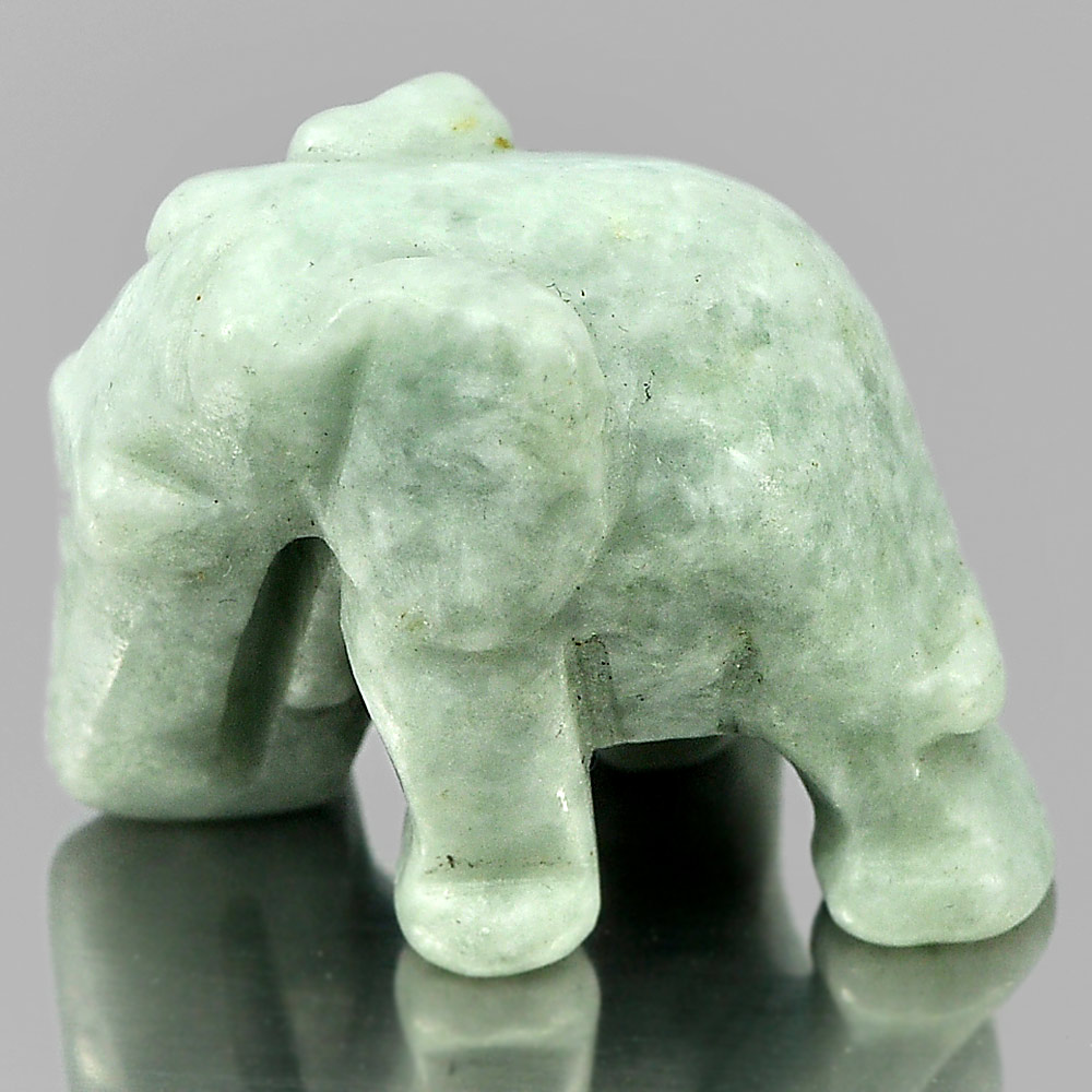 Green White Jade Elephant Carving 56.50 Ct. 25 x 19 x 16 Mm.Natural Gem Unheated