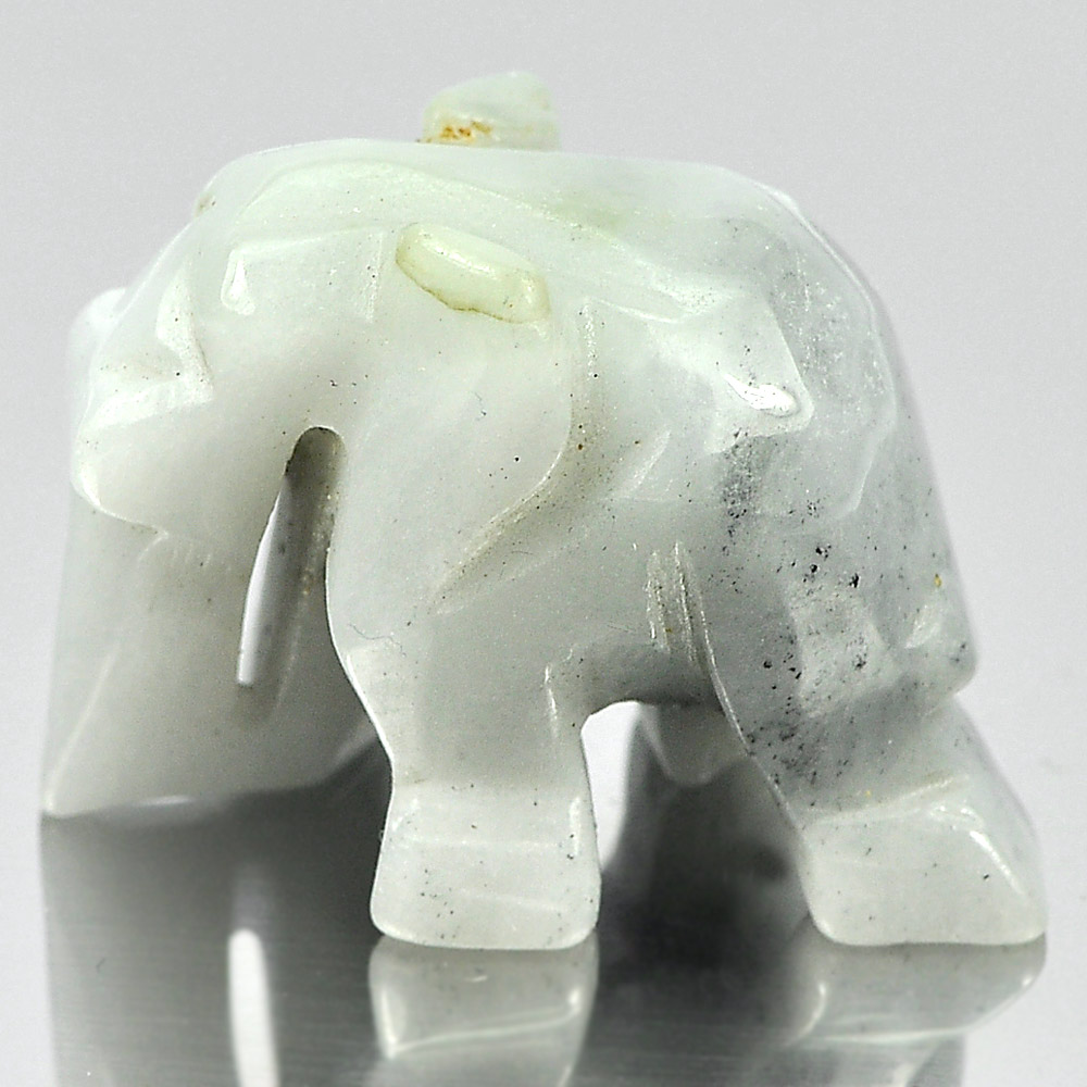Multi-Color Jade Elephant Carving 26 x 19 Mm. 56.78 Ct.Natural Gemstone Unheated