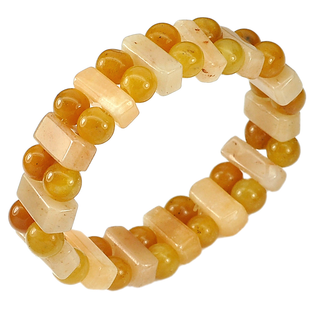 166.46 Ct.Natural Gem Multi-Color Jade Beads Flexibility Bracelet Length 7 Inch.