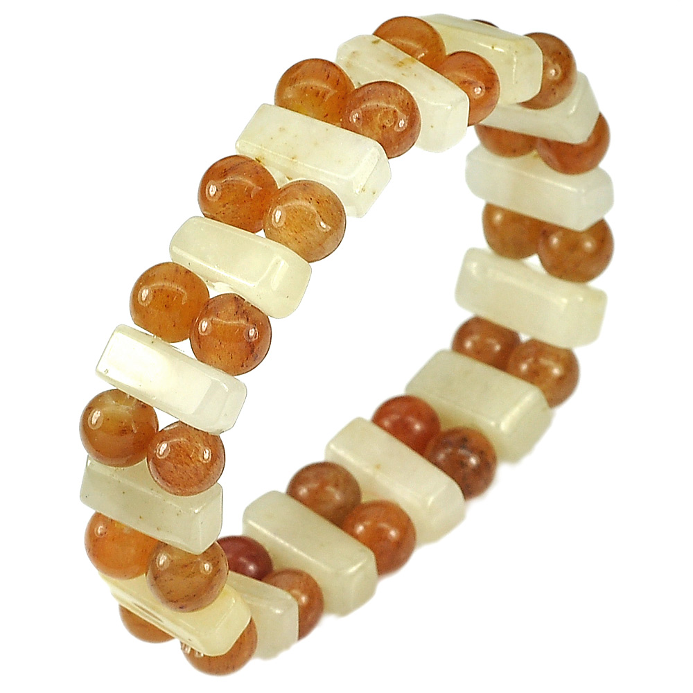 165.32 Ct. Natural Multi-Color Jade Beads Flexibility Bracelet Length 7 Inch.