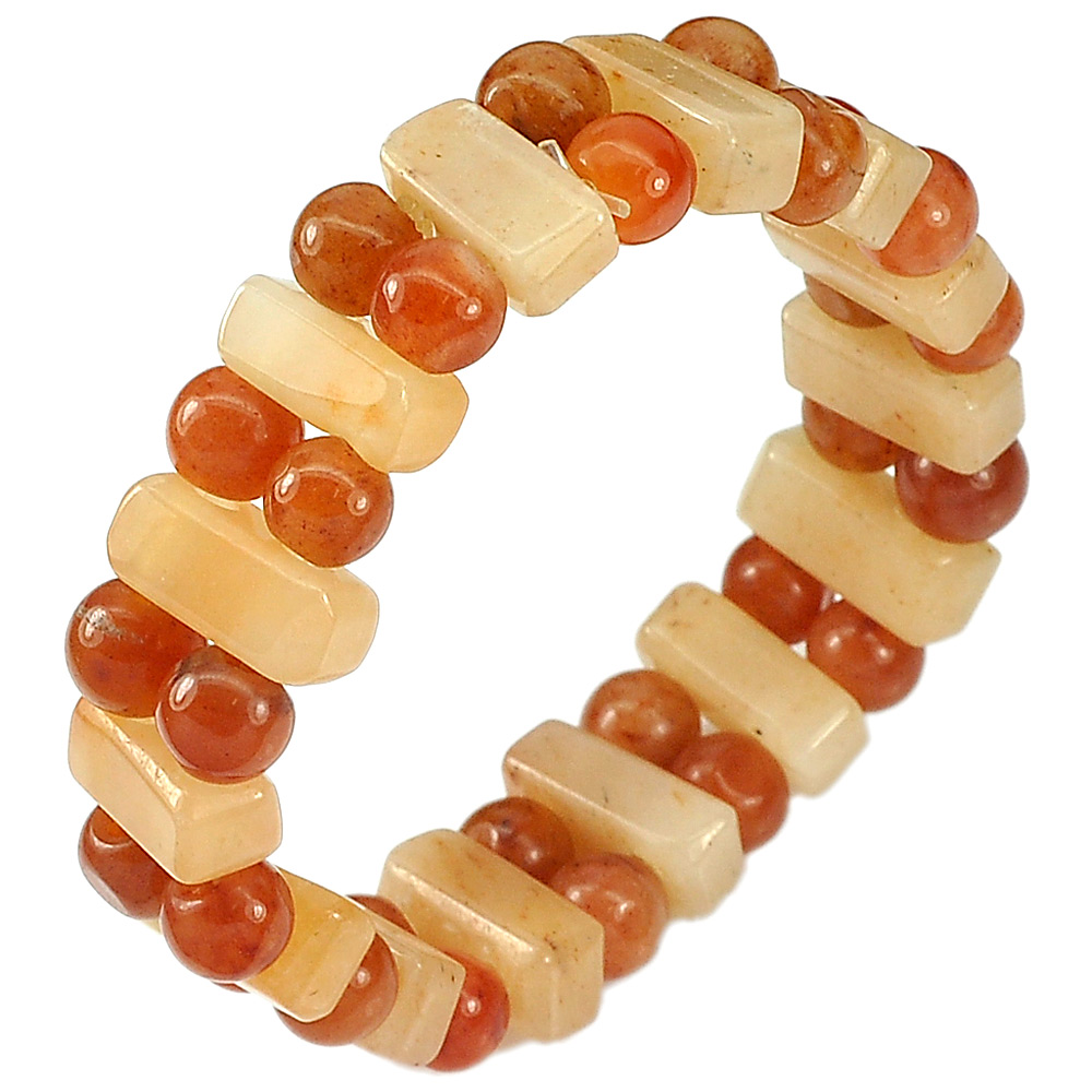 160.10 Ct.Natural Gem Multi-Color Jade Beads Flexibility Bracelet Length 7 Inch.