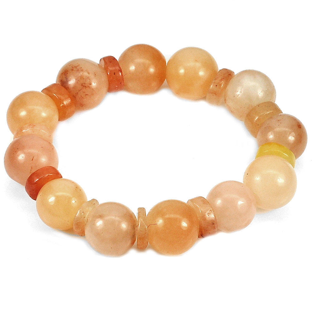 Honey Jade Beads Flexibility Bracelet Length 8 Inch. 264.17 Ct. Natural Gems
