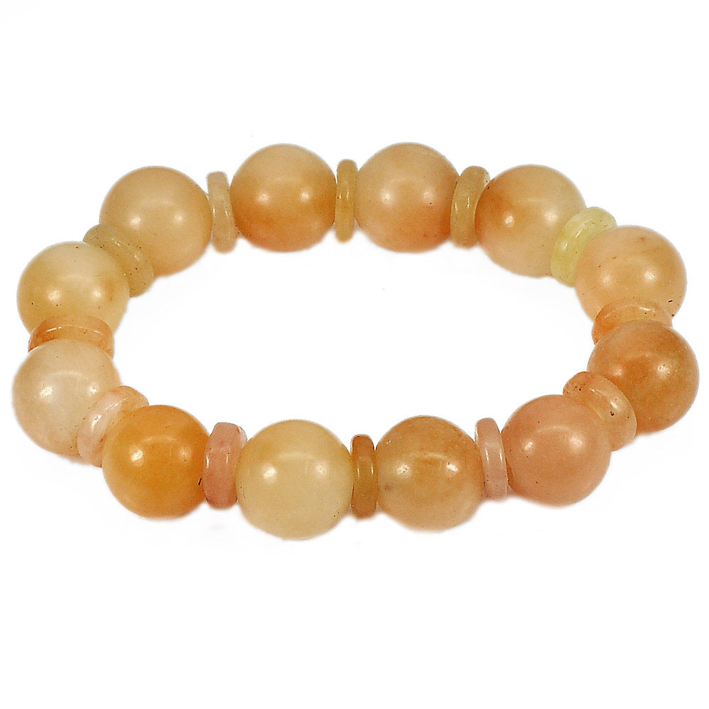 Honey Jade Beads Flexibility Bracelet Length 8 Inch. 264.44 Ct. Natural Gemstone