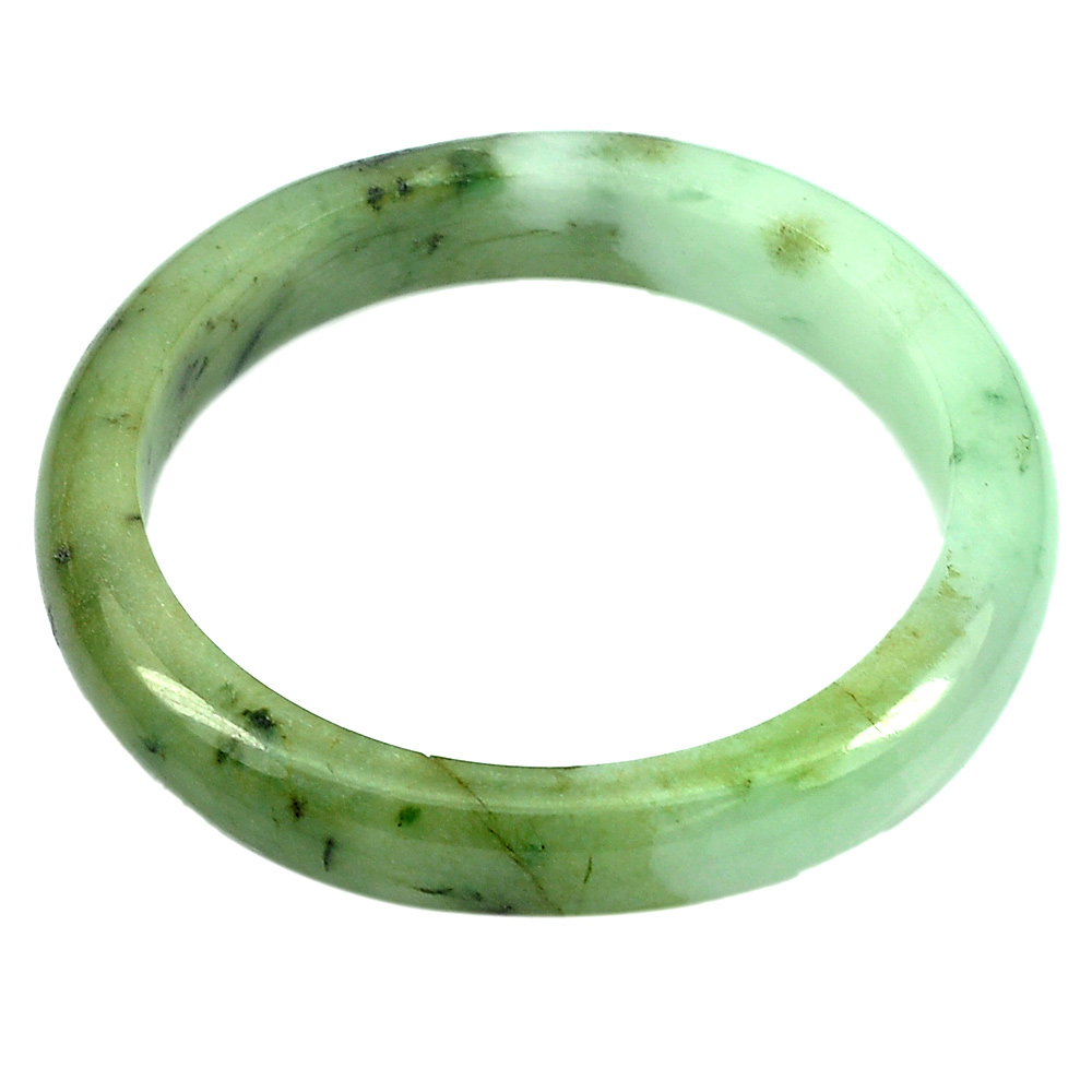 302.25 Ct. Natural Gemstone Green Jade Bangle Diameter 59 mm. Unheated