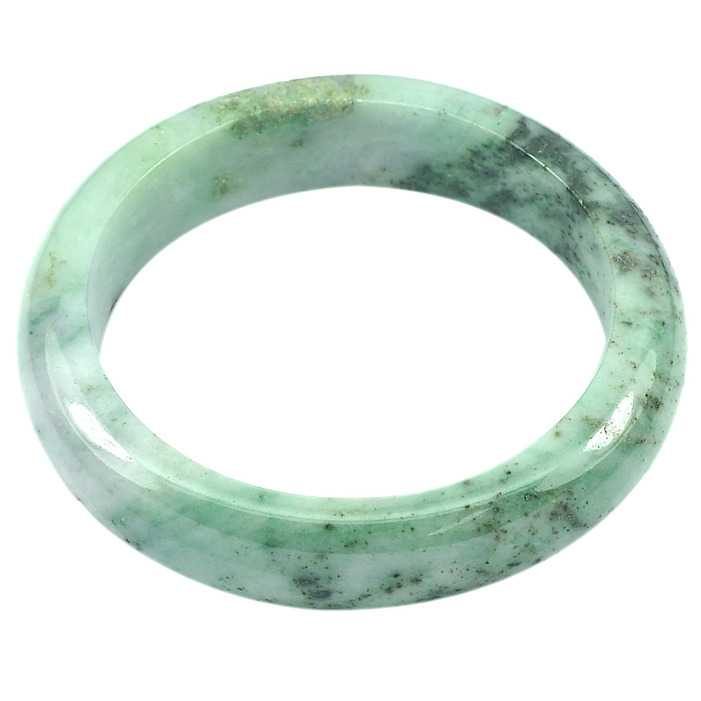 353.69 Ct. Natural Gemstone Green Color Jade Bangle Diameter 57mm.Unheated