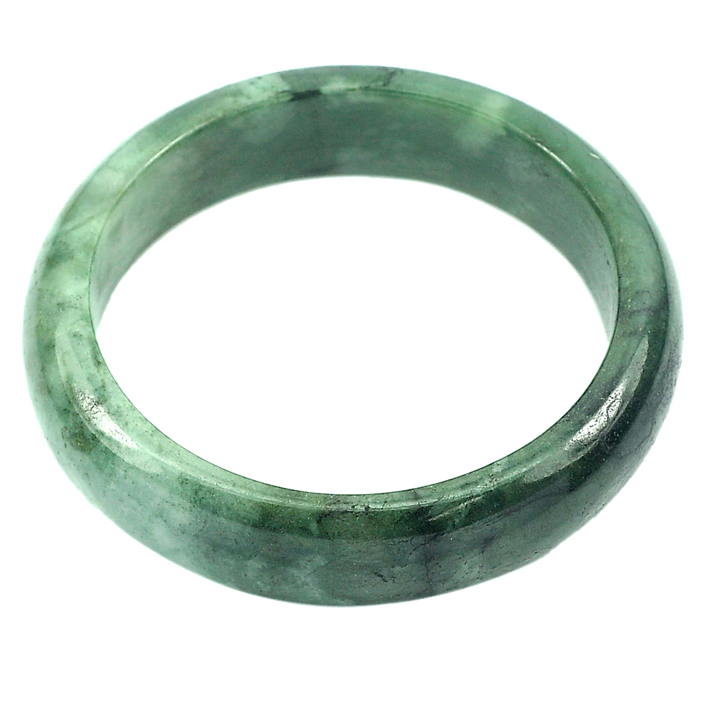 350.35 Ct. Natural Gemstone Green Color Jade Bangle Diameter 57 mm.