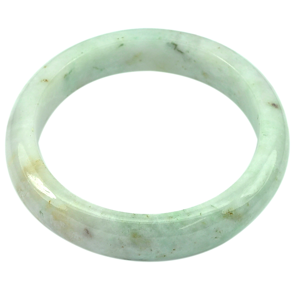 329.61 Ct. Natural Green White Jade Bangle Diameter 58 mm. Unheated