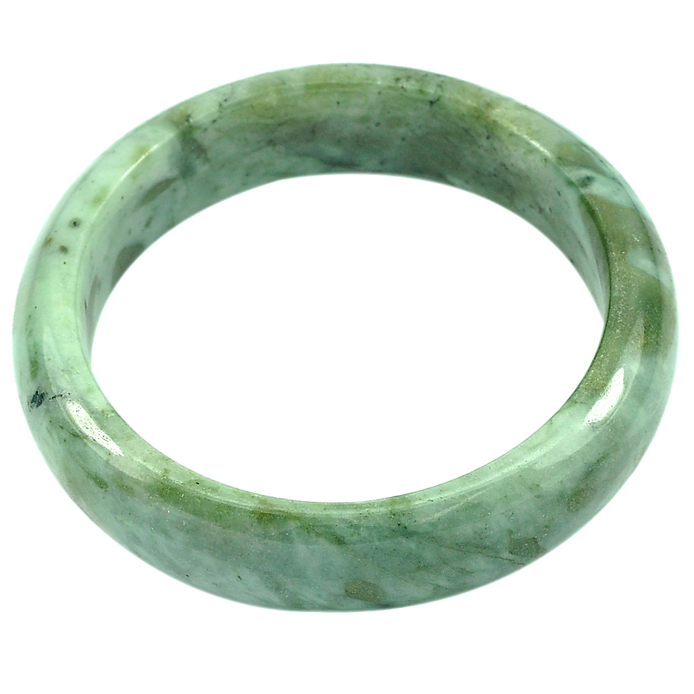 360.13 Ct.  Natural Gemstone Green Jade Bangle Diameter 57 mm. Unheated