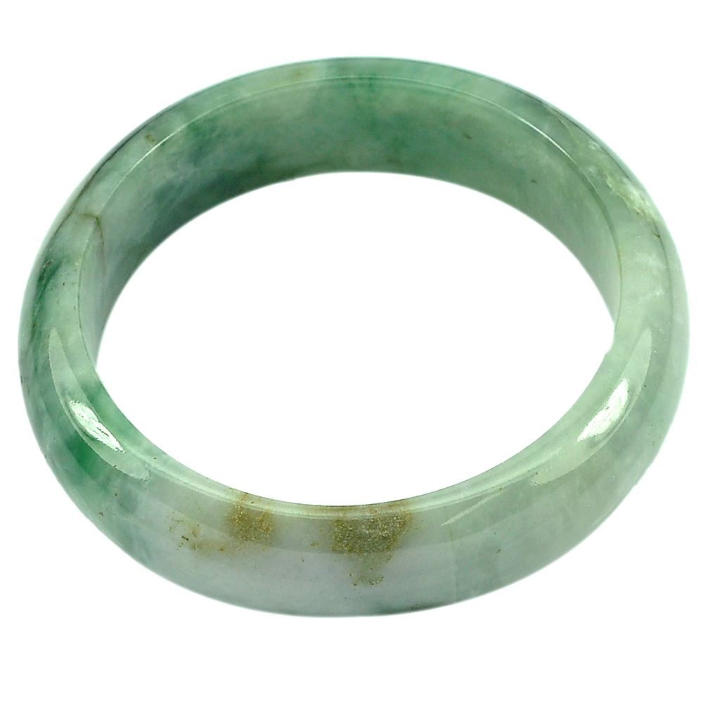 335.59 Ct. Natural Gemstone Green Color Jade Bangle Diameter 55 mm.Unheated