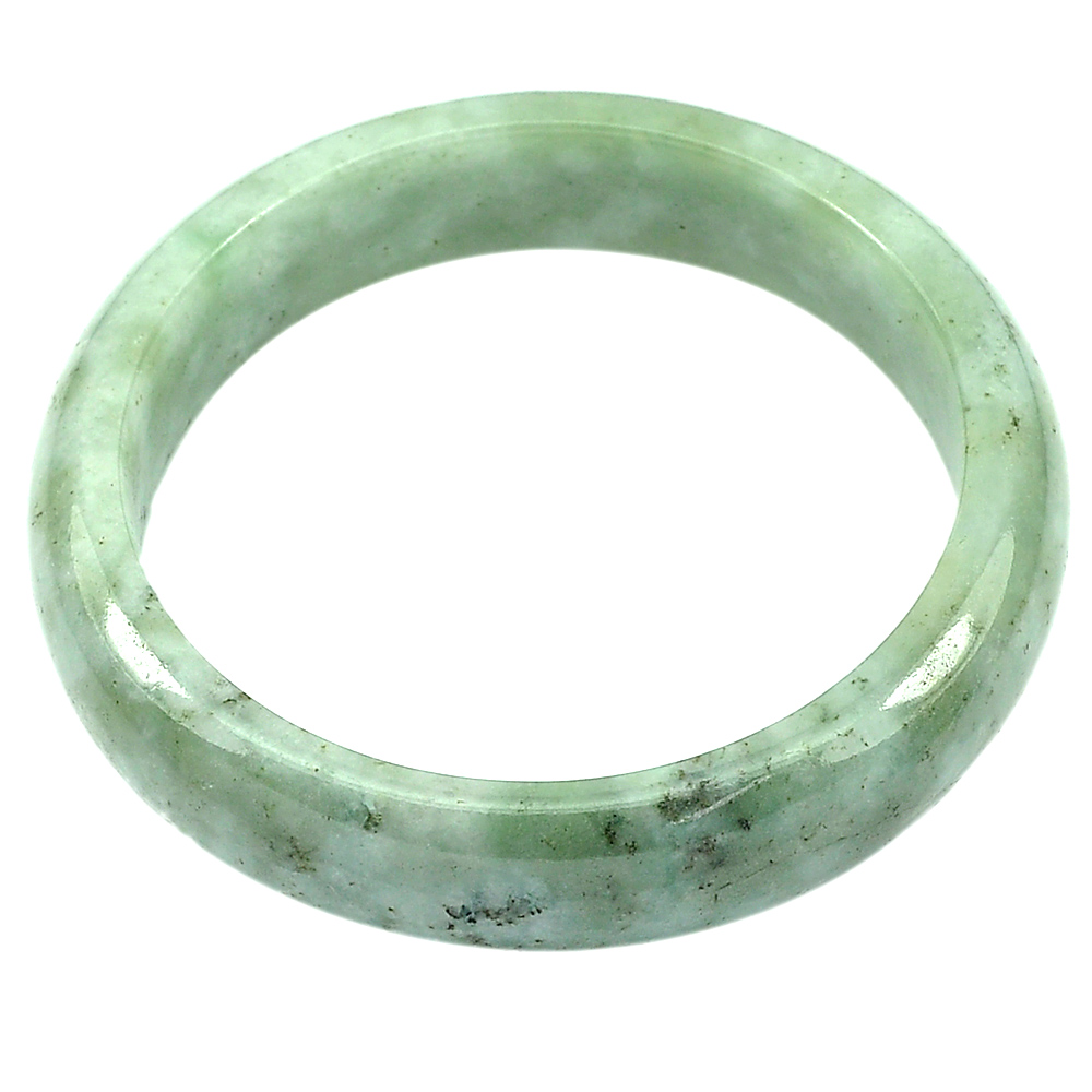 340.86 Ct. Natural Gemstone Green Jade Bangle Size 74 x 59 x 15 mm.Unheated