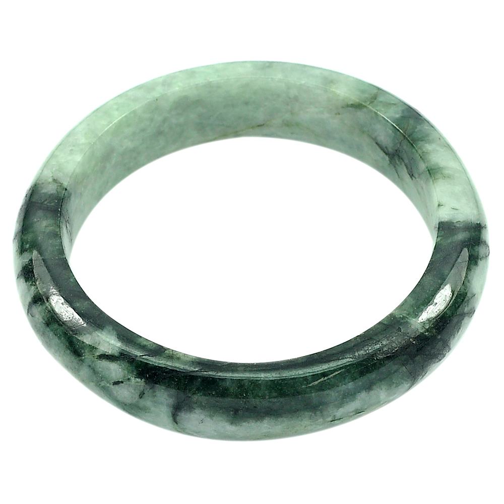 353.09 Ct. Natural Gemstone Green Jade Bangle Diameter 59 mm. Unheated
