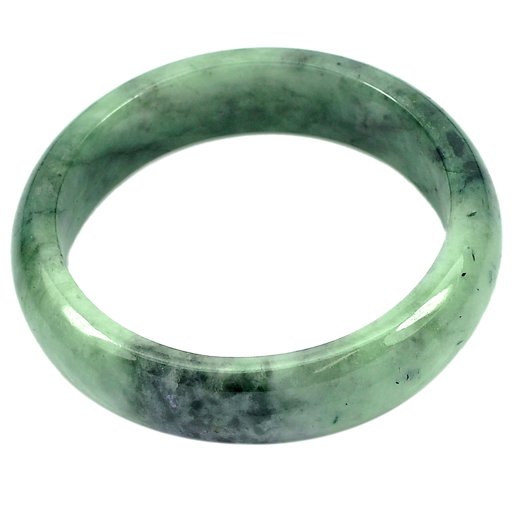 334.12 Ct.  Natural Gemstone Green Black Color Jade Bangle Diameter 55 mm.