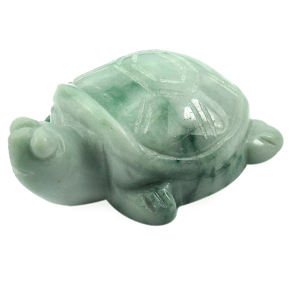 Green White Jade 432.00 Ct. Turtle Carving 64 x 42 Mm. Natural Gemstone Unheated