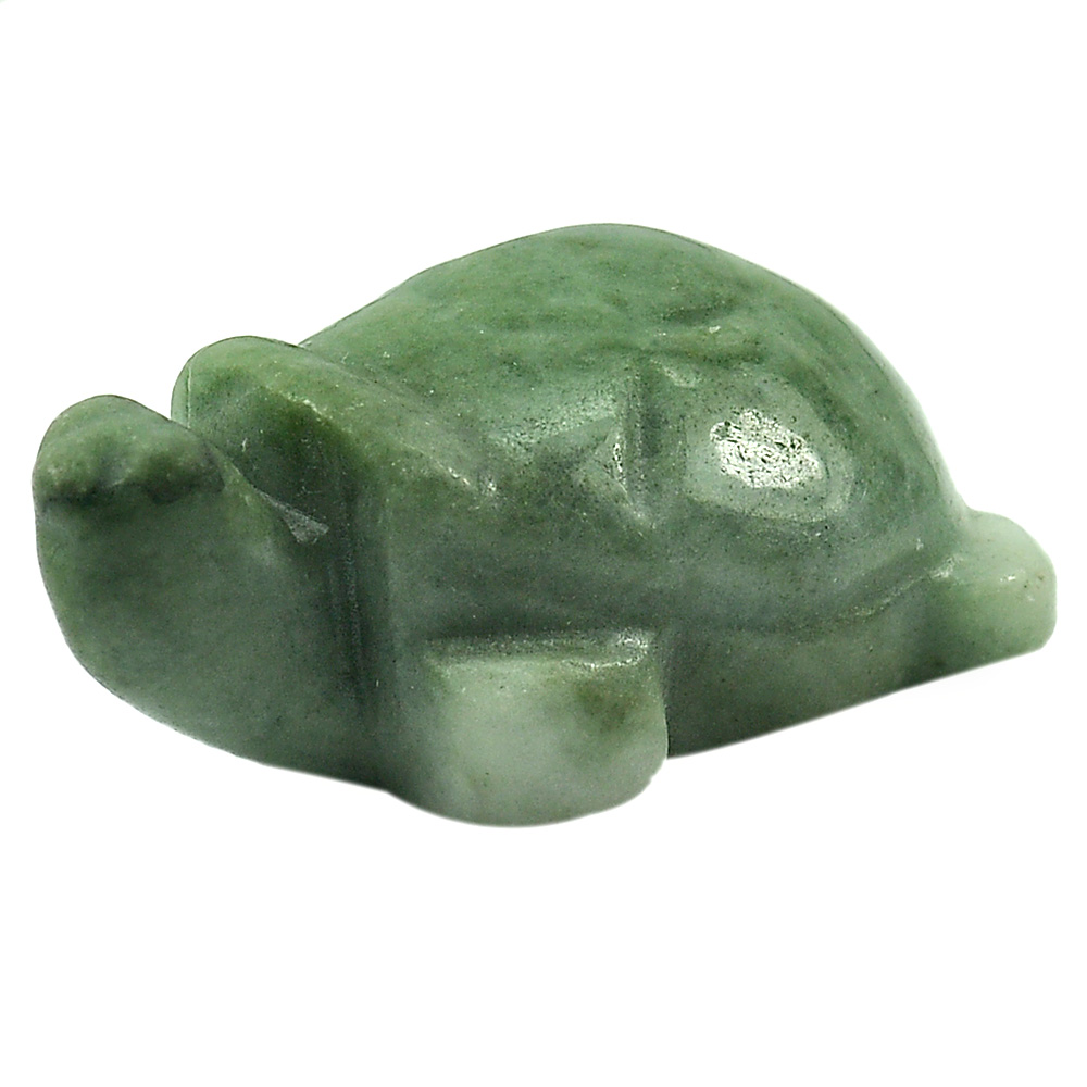Green White Jade 108.62 Ct. Turtle Carving 37 x 24 Mm. Natural Gemstone Unheated