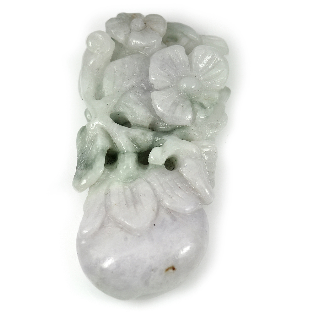 Multi-Color Jade 59.06 Ct. Fruit Flower Carving 45 x 22 Mm. Natural Gem Unheated