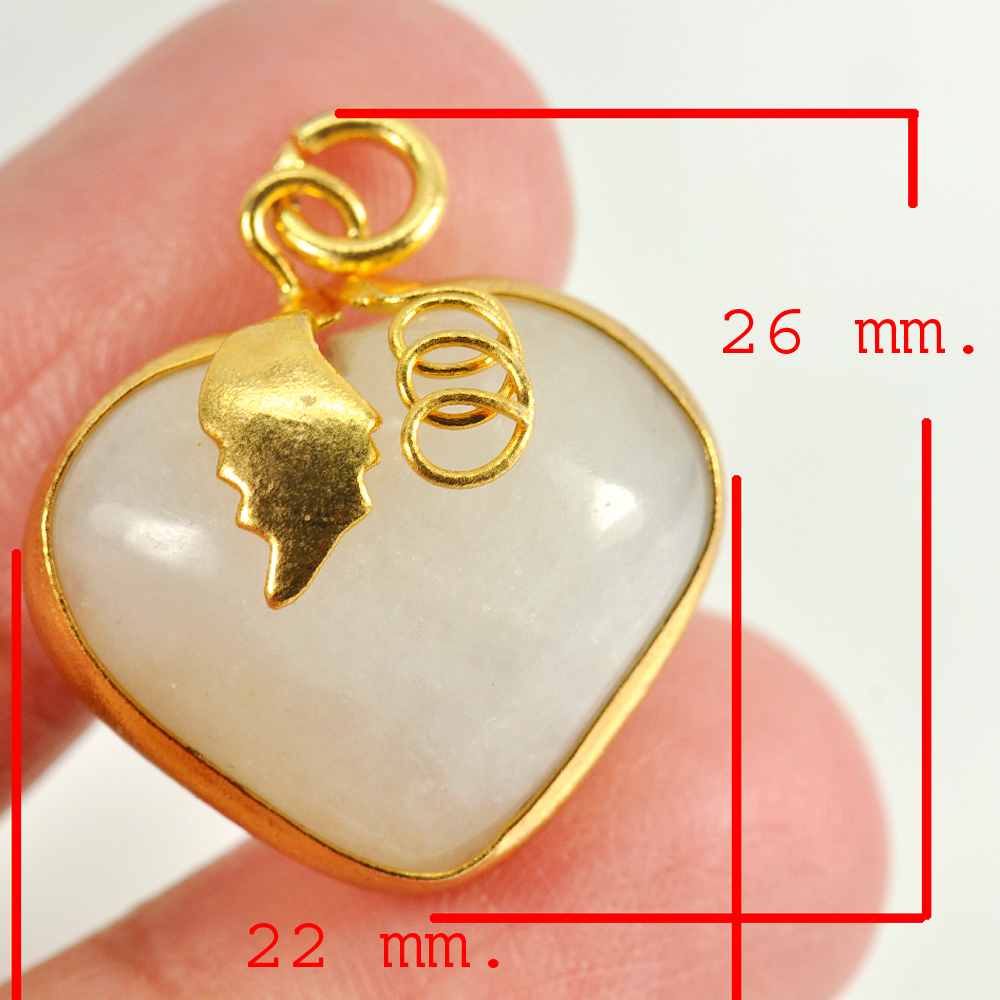 35.06 Ct. Natural Gemstone Multi-Color Jade Heart Nickel Pendant 26x22Mm.