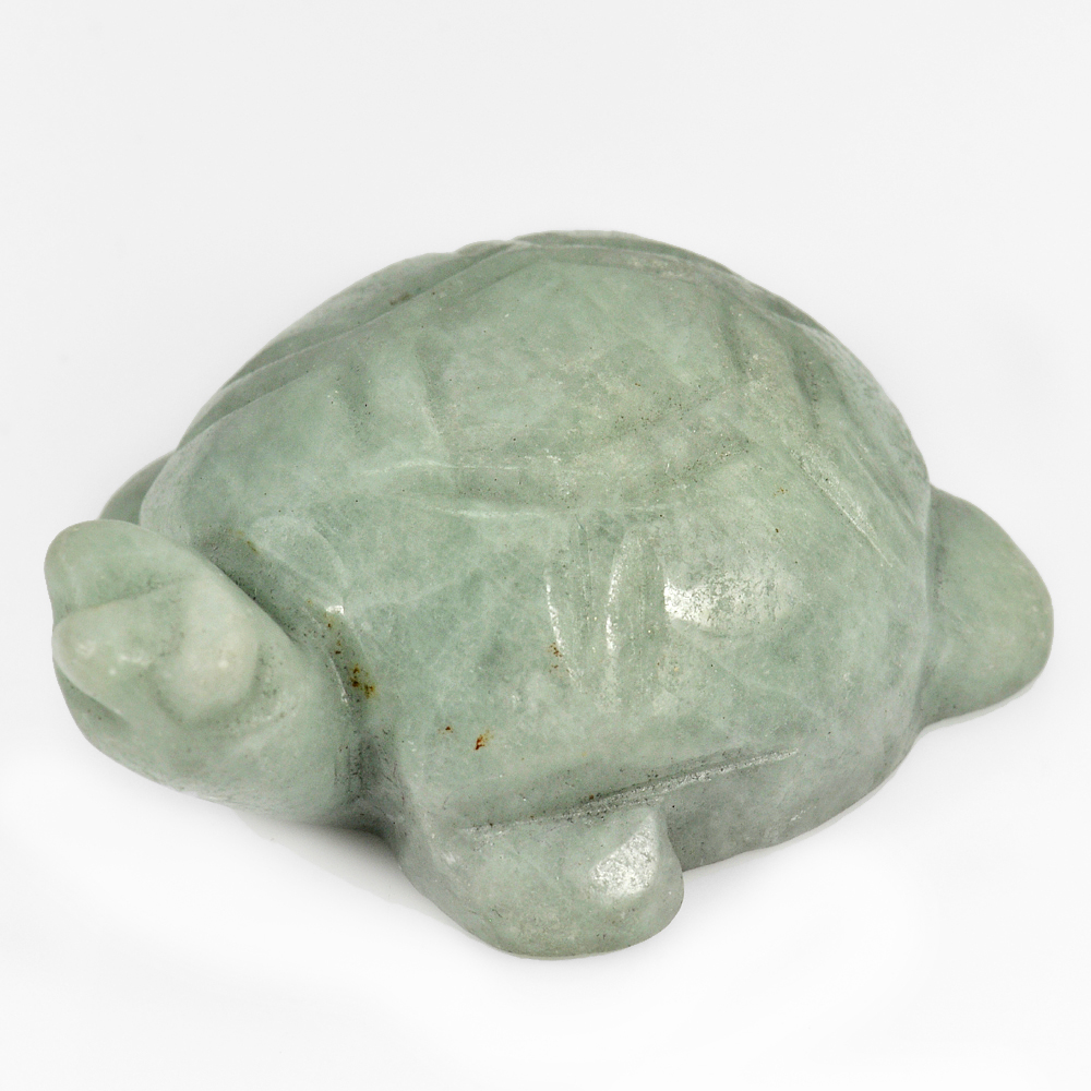 Green White Jade Turtle Carving Size 46x35 Mm. 250.05 Ct. Natural Gemstone