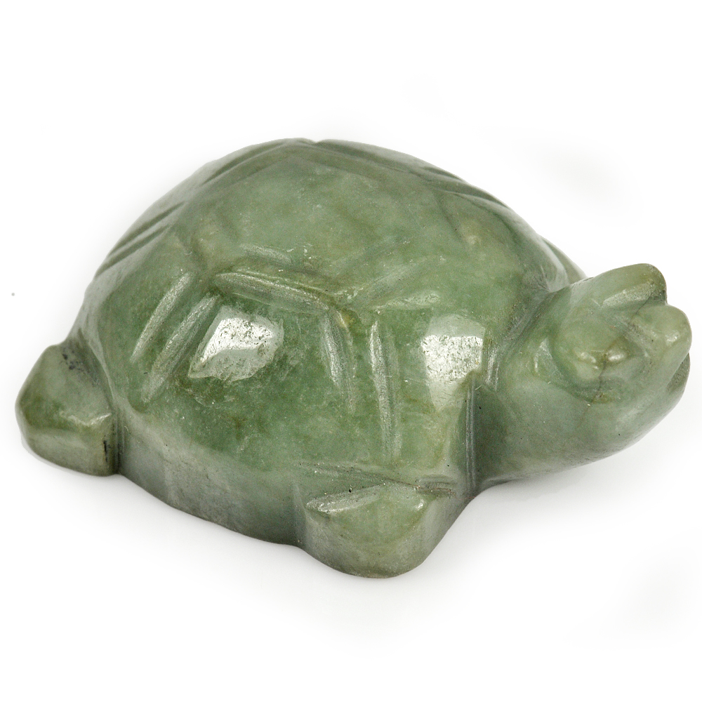 Green Jade Turtle Carving 51x35 Mm. 272.12 Ct. Natural Gemstone Unheated
