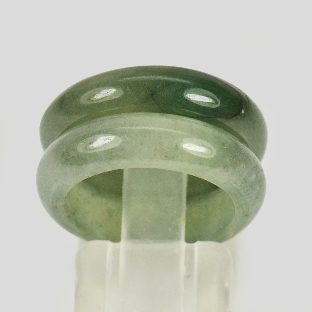 Green Color Jade Ring Size 5 Unheated Natural Gemstone 22.94 Ct. 2 Pcs.