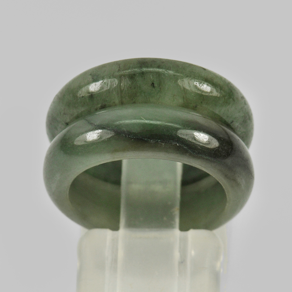 Green  Jade Ring Size 5 Natural Gemstone 22.42 Ct. 2 Pcs. 21x15 Mm. Unheated