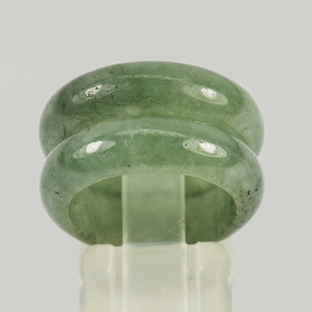 Green Color Jade Ring Size 5 Unheated Natural Gemstone 25.33 Ct. 2 Pcs.